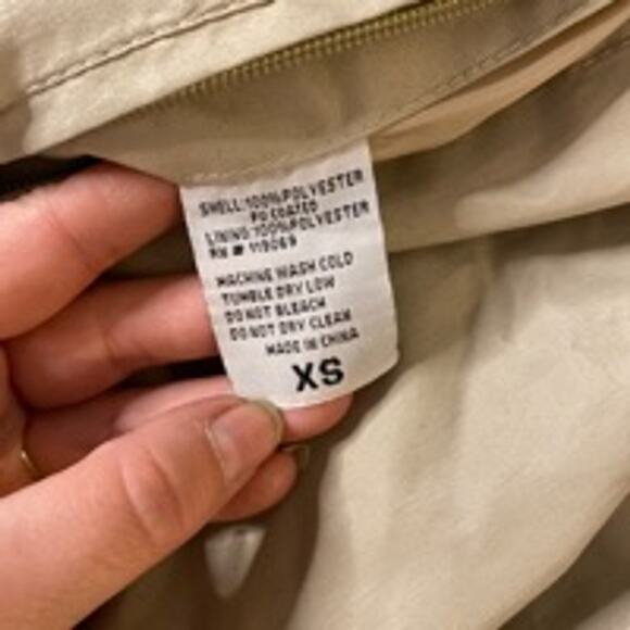 Y2K Beige & Navy Windbreaker Pullover Jacket XS - Picture 6 of 8